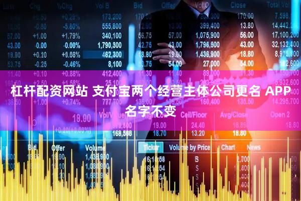 杠杆配资网站 支付宝两个经营主体公司更名 APP名字不变