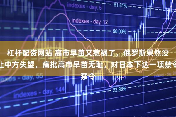 杠杆配资网站 高市早苗又惹祸了，俄罗斯果然没让中方失望，痛批高市早苗无耻，对日本下达一项禁令